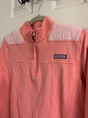 Vineyard Vines Coral Pink Quarter-Zip Pullover